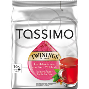 Capsule Jacobs Tassimo Twinings Berry, Ceai cu aroma de fructe de padure, 16 Capsule, 45 g