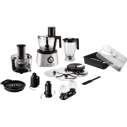 Robot de bucatarie Philips Avance Collection HR7778/00, 1300 W, Bol 2.4 l, Blender 1.5 l, Storcator de fructe si legume, 12 Viteze + Pulse, Inox